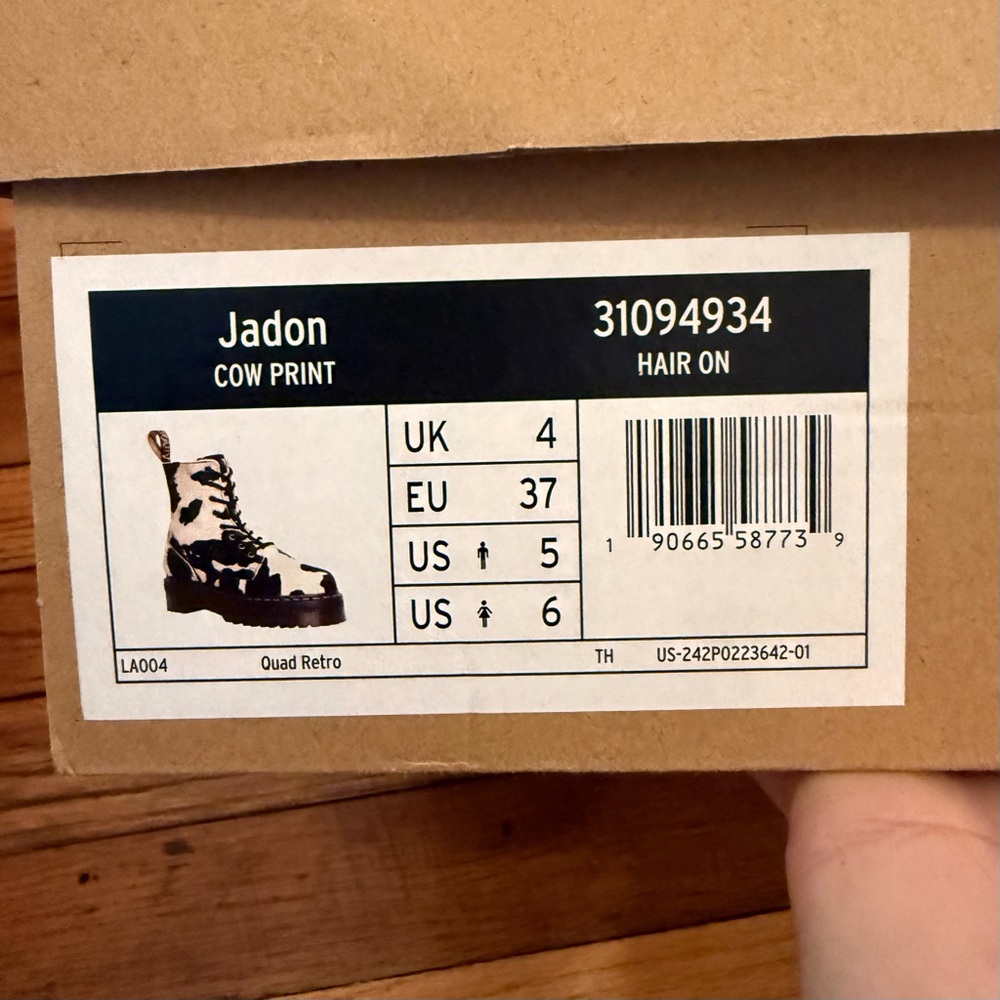 Dr. Martens Jadon Boots Hair-On Cow Print Platforms - Picture 7 of 7